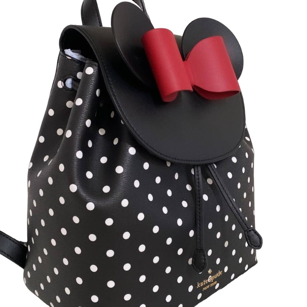 New Kate Spade Disney x Kate Spade New York Minnie Mouse Backpack/Leather/Black - Picture 2 of 9